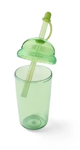 Vaso rPET Glow 500 ml tapa rosca pajita silicona frío