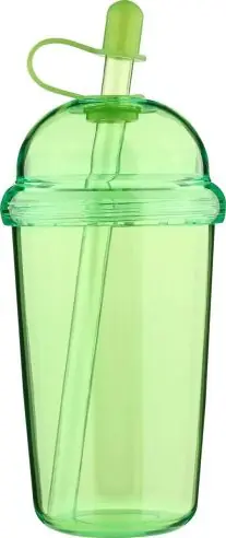 Vaso rPET Glow 500 ml tapa rosca pajita silicona frío