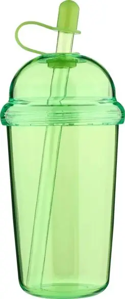 Vaso rPET Glow 500 ml tapa rosca pajita silicona frío
