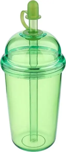Vaso rPET Glow 500 ml tapa rosca pajita silicona frío