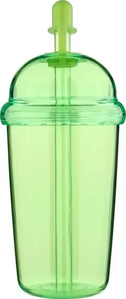 Vaso rPET Glow 500 ml tapa rosca pajita silicona frío