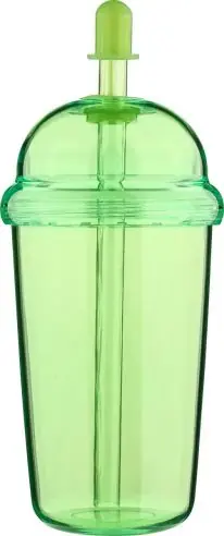 Vaso rPET Glow 500 ml tapa rosca pajita silicona frío