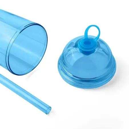 Vaso rPET Glow 500 ml tapa rosca pajita silicona frío