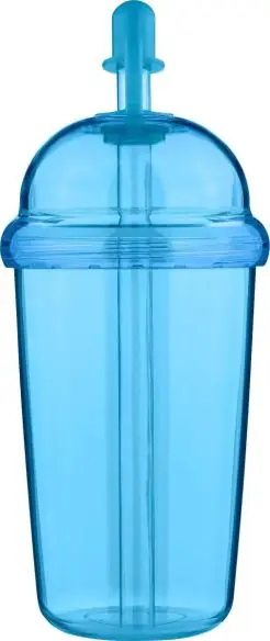 Vaso rPET Glow 500 ml tapa rosca pajita silicona frío