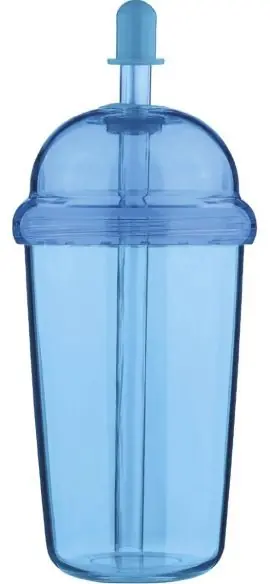 Vaso rPET Glow 500 ml tapa rosca pajita silicona frío
