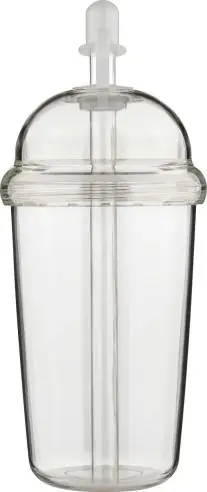 Vaso rPET Glow 500 ml tapa rosca pajita silicona frío