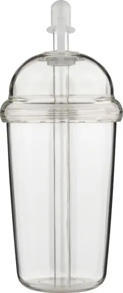 Vaso rPET Glow 500 ml tapa rosca pajita silicona frío