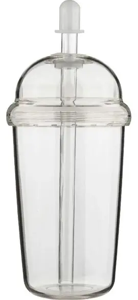Vaso rPET Glow 500 ml tapa rosca pajita silicona frío