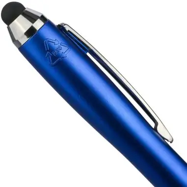 Bolígrafo ABS reciclado grip caucho stylus negro