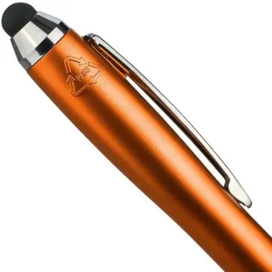 Bolígrafo ABS reciclado grip caucho stylus negro