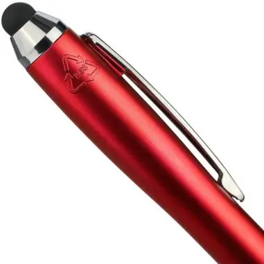 Bolígrafo ABS reciclado grip caucho stylus negro