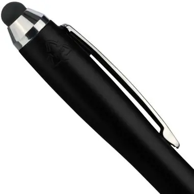 Bolígrafo ABS reciclado grip caucho stylus negro