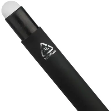 Bolígrafo aluminio reciclado caucho negro puntero