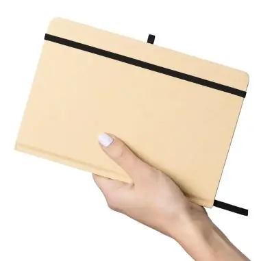Cuaderno Kraft A5 80p 70gsm aluminio efecto espejo FSC