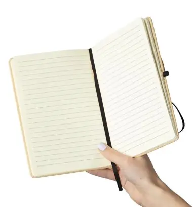 Cuaderno Kraft A5 80p 70gsm aluminio efecto espejo FSC