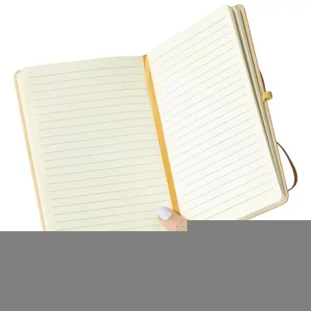 Cuaderno Kraft A5 80p 70gsm aluminio efecto espejo FSC