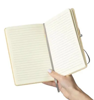 Cuaderno Kraft A5 80p 70gsm aluminio efecto espejo FSC