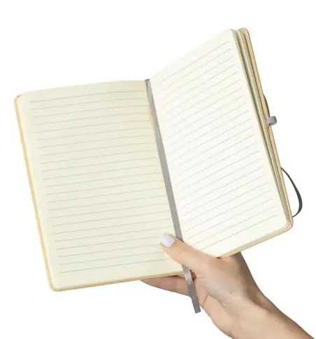 Cuaderno Kraft A5 80p 70gsm aluminio efecto espejo FSC