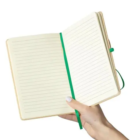 Cuaderno Kraft A5 80p 70gsm aluminio efecto espejo FSC