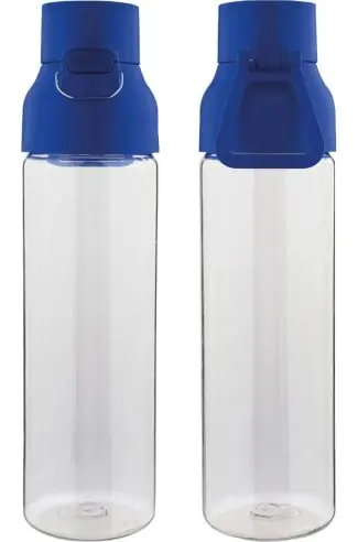 Botella Tritan Dune 750 ml cuerpo transparente cierre botón