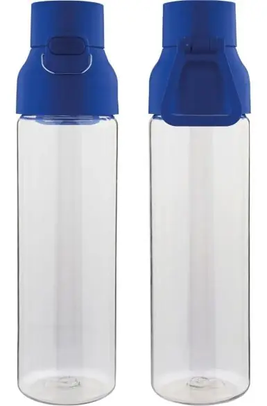 Botella Tritan Dune 750 ml cuerpo transparente cierre botón