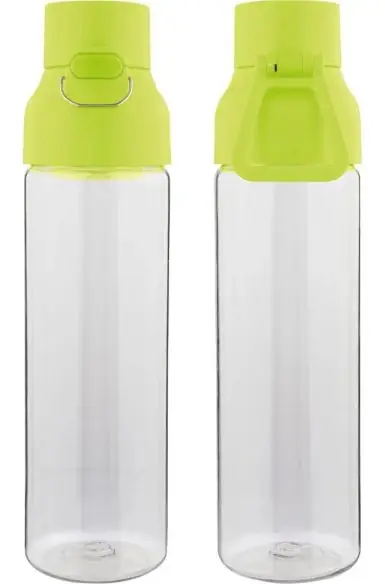 Botella Tritan Dune 750 ml cuerpo transparente cierre botón