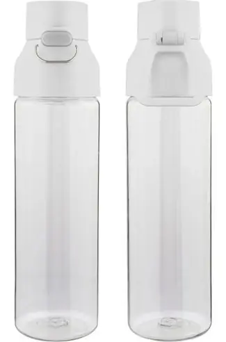 Botella Tritan Dune 750 ml cuerpo transparente cierre botón