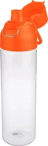 Botella Tritan Dune 750 ml cuerpo transparente cierre botón
