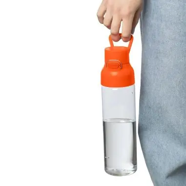 Botella Tritan Dune 750 ml cuerpo transparente cierre botón