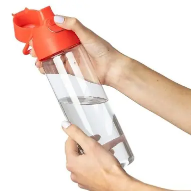 Botella Tritan Dune 750 ml cuerpo transparente cierre botón