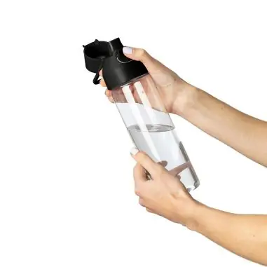 Botella Tritan Dune 750 ml cuerpo transparente cierre botón