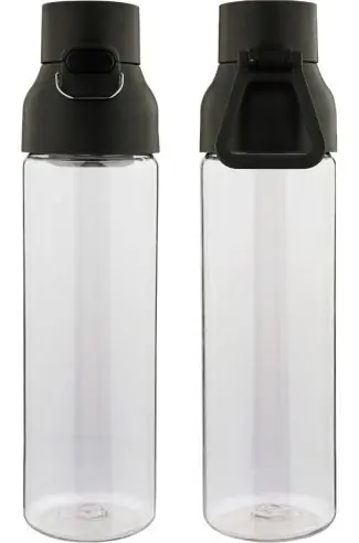 Botella Tritan Dune 750 ml cuerpo transparente cierre botón