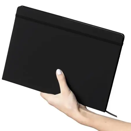 Cuaderno A4 PU reciclado 96p 65gsm FSC banda elástica