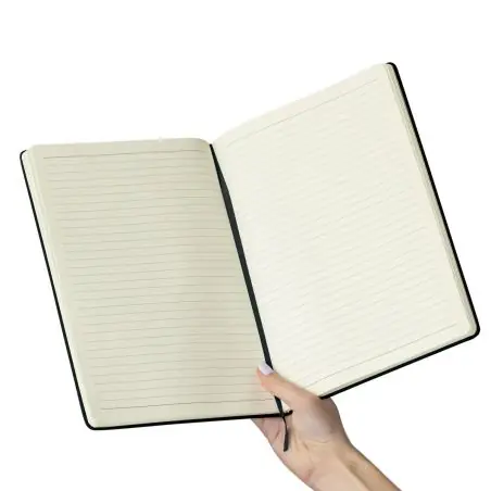 Cuaderno A4 PU reciclado 96p 65gsm FSC banda elástica