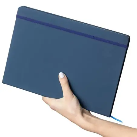 Cuaderno A4 PU reciclado 96p 65gsm FSC banda elástica