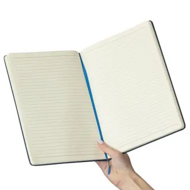 Cuaderno A4 PU reciclado 96p 65gsm FSC banda elástica