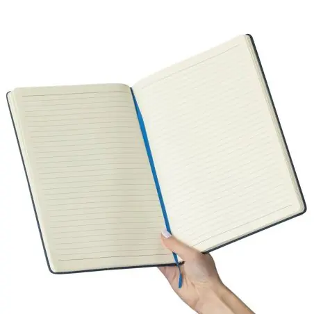 Cuaderno A4 PU reciclado 96p 65gsm FSC banda elástica