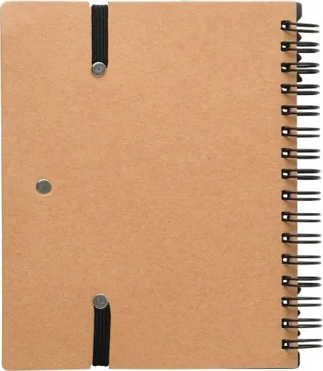 Libreta reciclada espiral con adhesivos y regla
