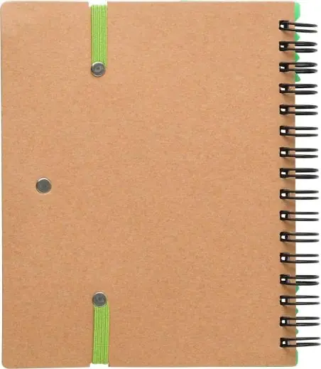 Libreta reciclada espiral con adhesivos y regla