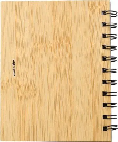 Libreta símil bambú con memos y bolígrafo