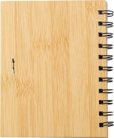 Libreta símil bambú con memos y bolígrafo