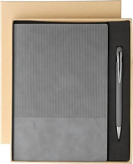 Set A5 PU reciclado y bolígrafo aluminio