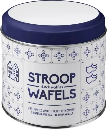 Lata con stroopwafels holandeses