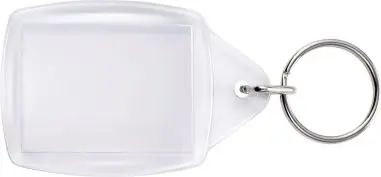 Llavero plástico transparente con inserto