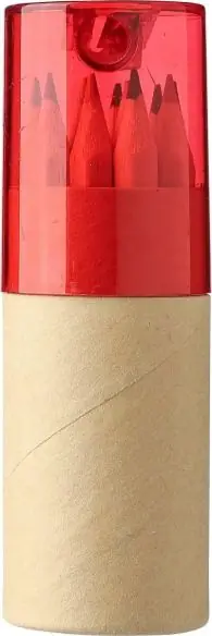 Tubo de cartón con 12 lápices de colores