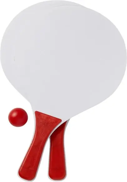 Set 2 palas madera pelota bolsa red blanca playa
