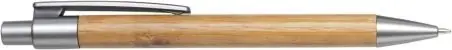 Bolígrafo bambú clip plástico tinta azul