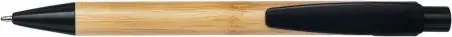 Bolígrafo bambú clip plástico tinta azul
