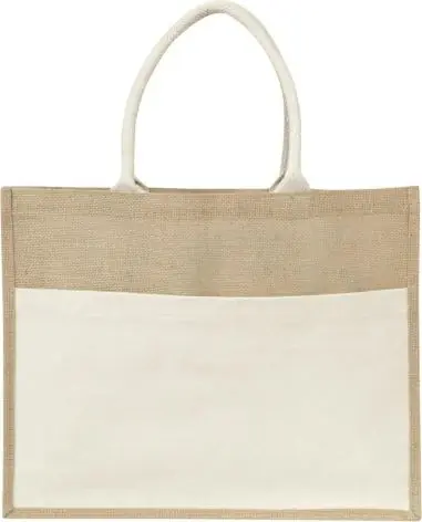 Bolsa de yute con interior plástico y asas acolchadas