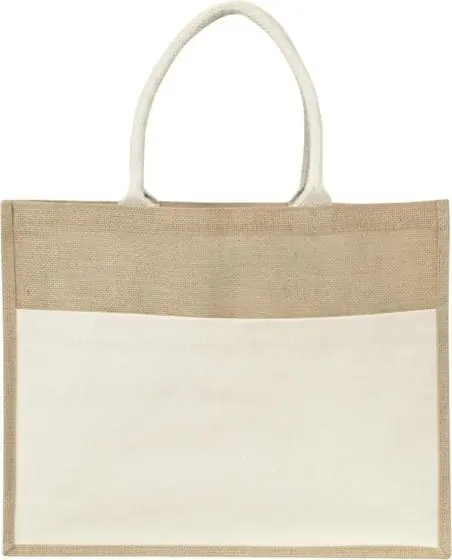 Bolsa de yute con interior plástico y asas acolchadas